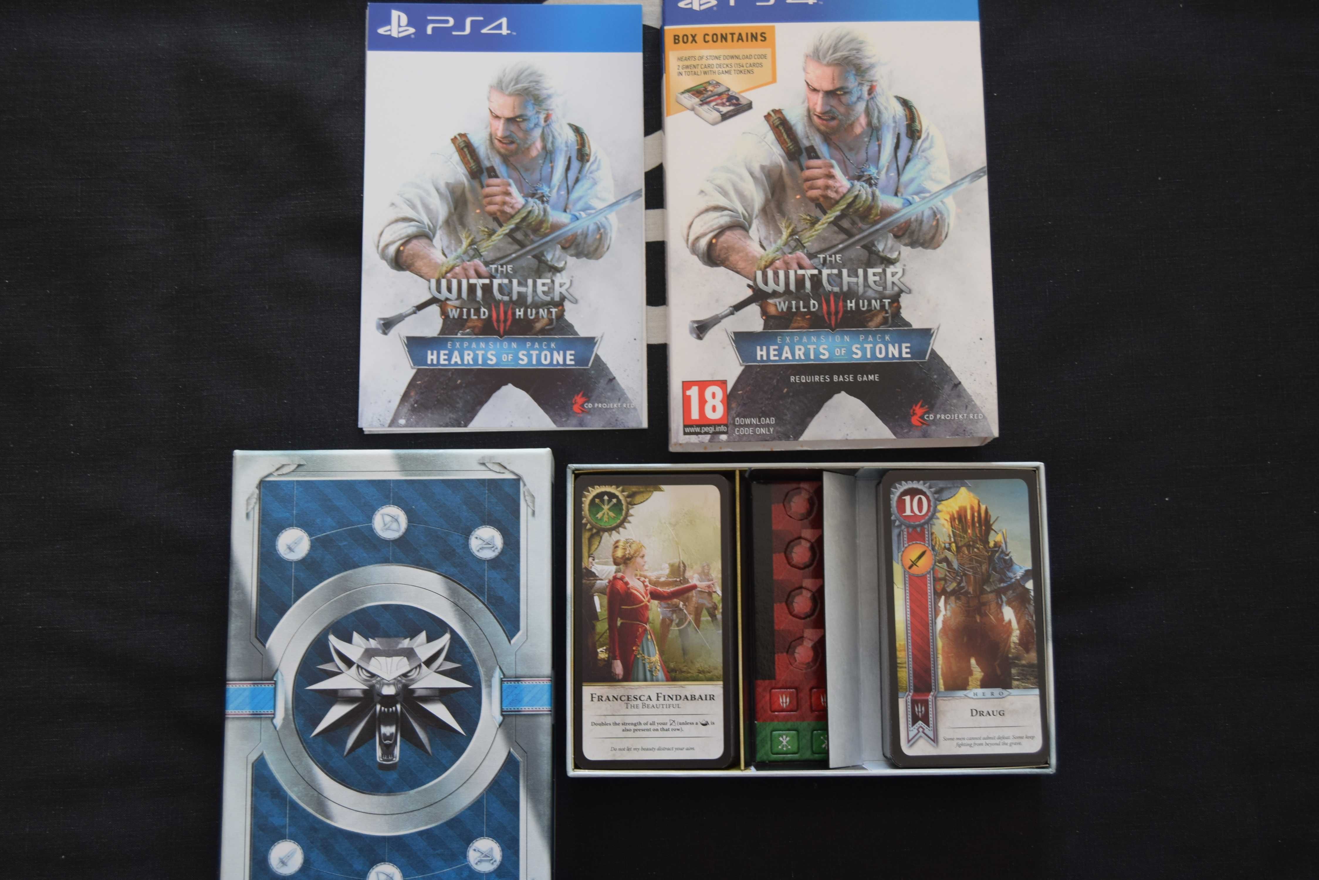 Jogo PS4 The Witcher 3 e Gwent Deck (Hearts of Stone)