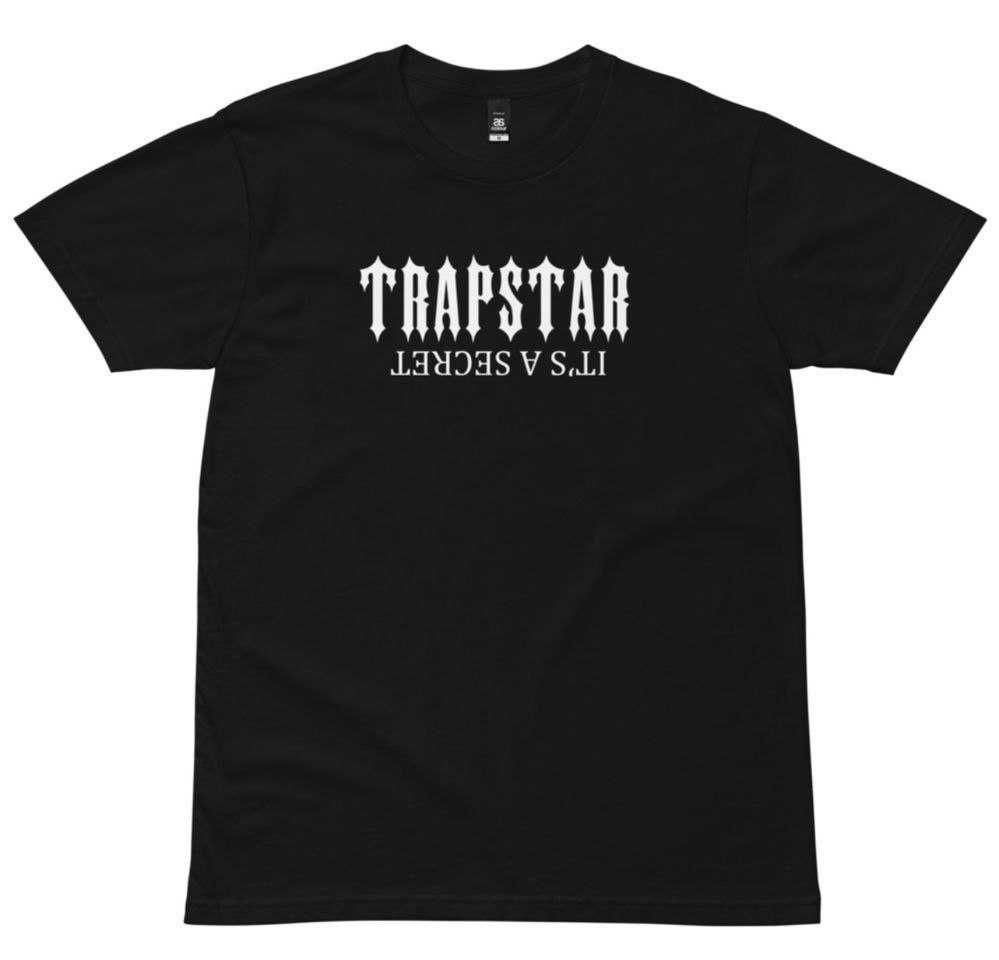 Чоловіча футболка Trapstar чорна біла унісексТрепстар мужская футболка