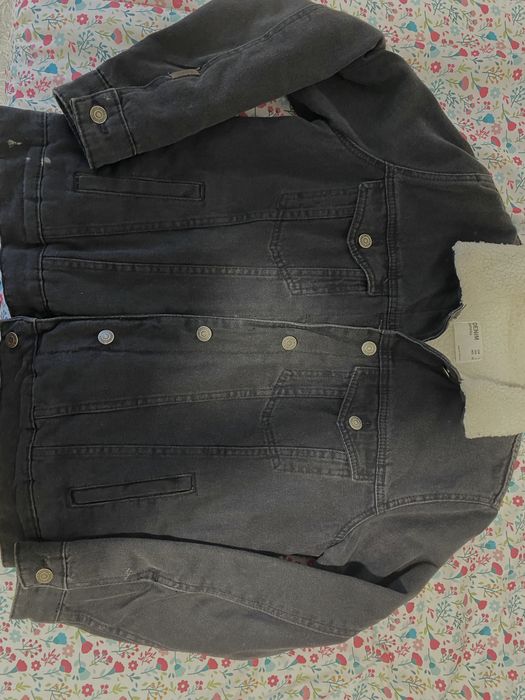 Casaco de ganga com interior de pelo