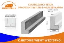 Nadproże betonowe, nadproża typu L19/12 Różne długości od 90 do 300 cm