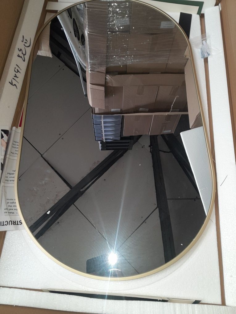 Lustro ścienne owalne dekoracyjne złote antok 51x91cm poziome pionowe