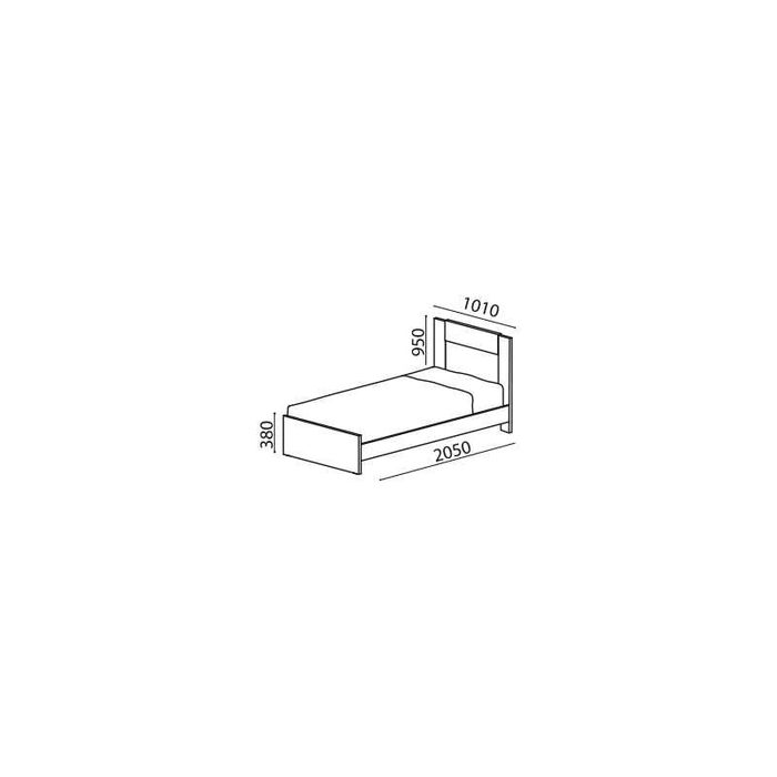 Cama Pessoa sem estrado, nem colchão cor cinza/branco da Lourini 165€