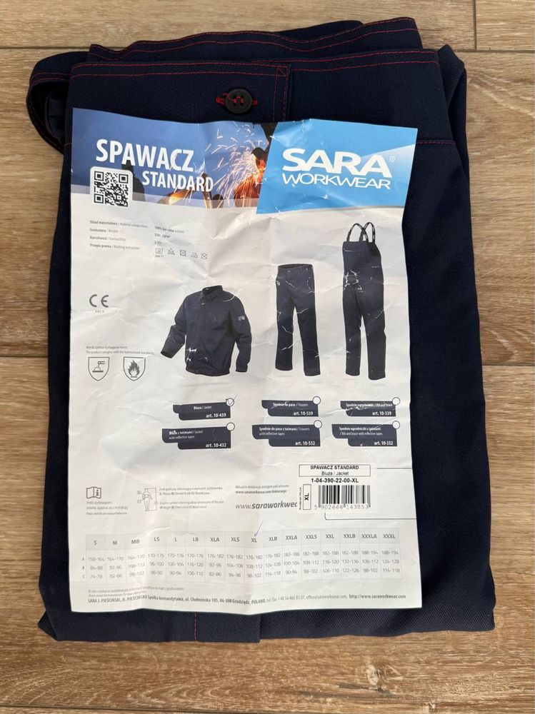 Bluza robocza spawalnicza trudnopalna SPAWACZ STANDARD SARA granatowa