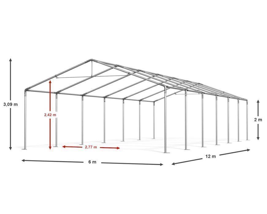 Namiot do Ogrodu 6x12x2m Namiot Imprezowy Namiot ogrodowy DAS