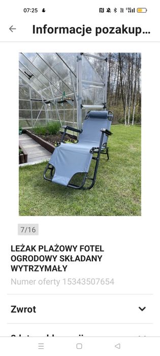 Leżak fotel do ogrodu na balkon plazowy
