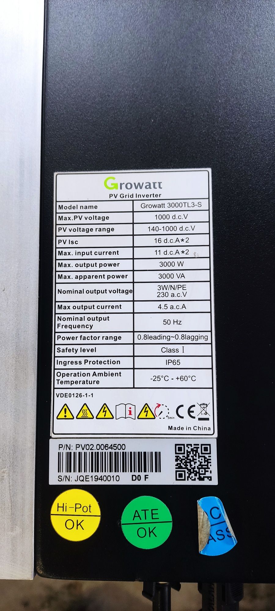Falownik inwerter fotowoltaiczny Growatt 3000 TL3-S