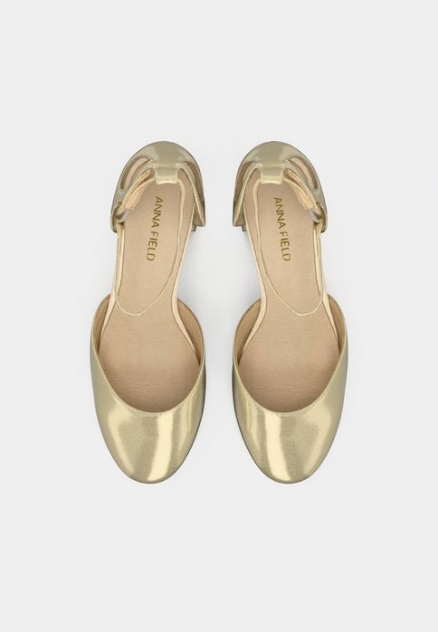 Anna Field 37 Buty Damskie Złote Czółenka Skórzane Wide Fit T697