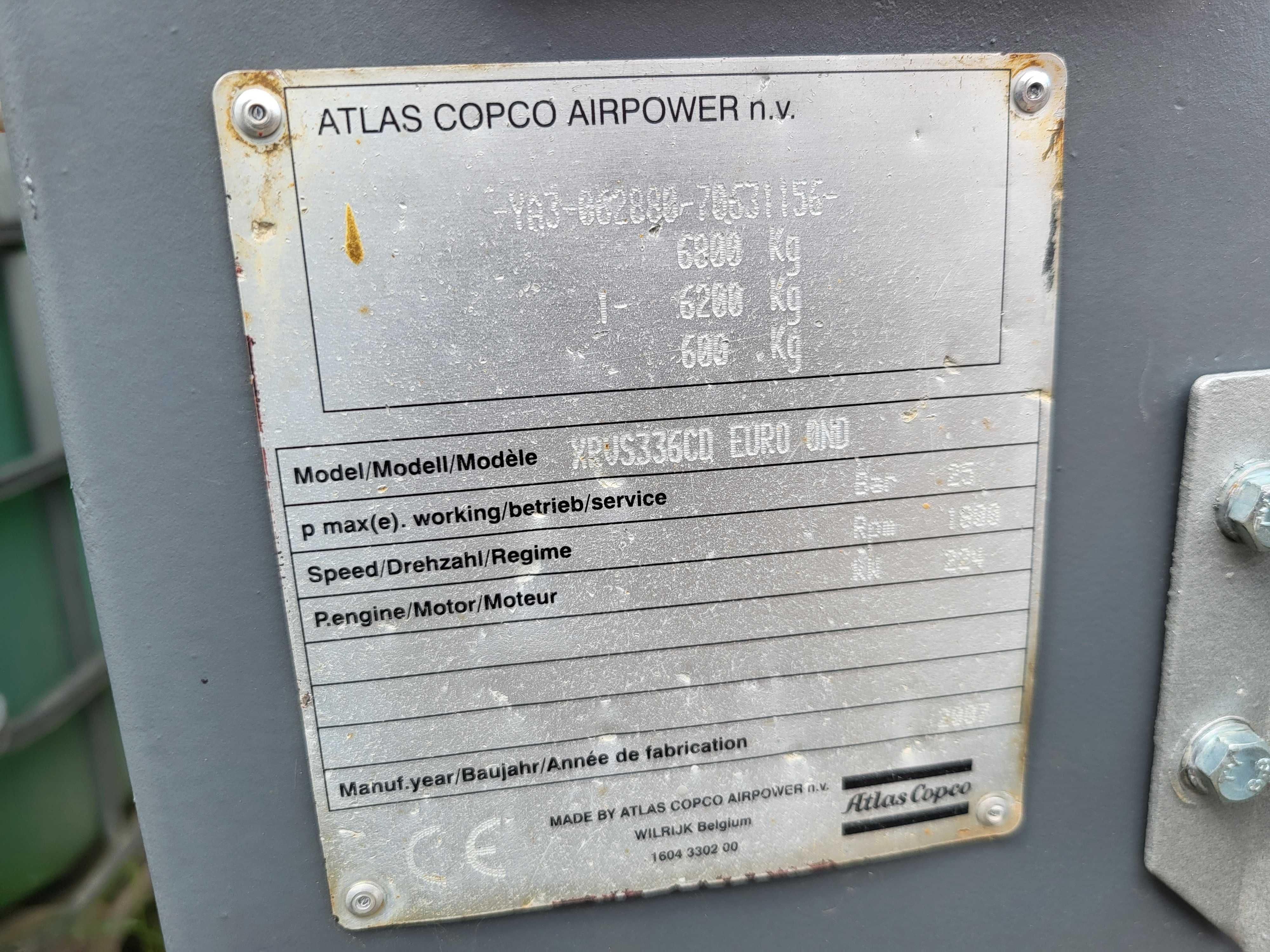 Kompresor ATLAS COPCO XRVS 336 CD, 25 bar, 20m3/min