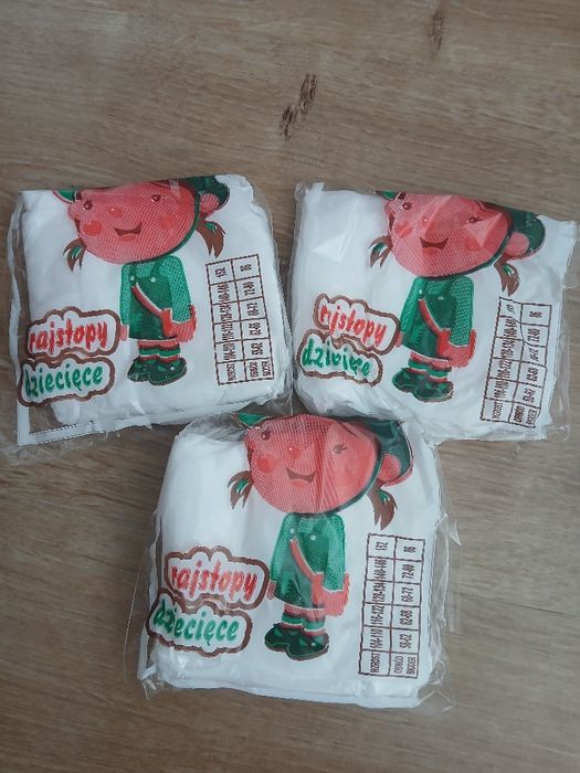 Rajstopy dziewczęce  białe roz. 116-122   3 pary (3)