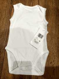 Body niemowlęce białe bez rękawa r 68 firmy 5-10-15