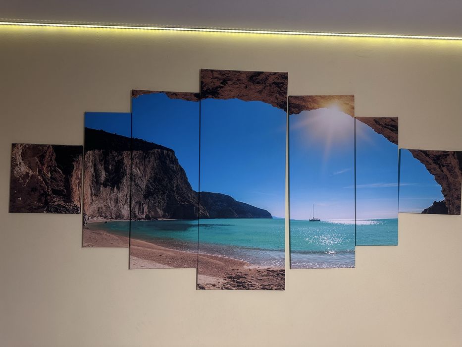 Obraz na płótnie 7 elementów części plaża morze łódka