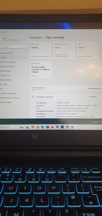 Acer predator Triton 300 Intel core i7 11800h Rtx 3080 165hz