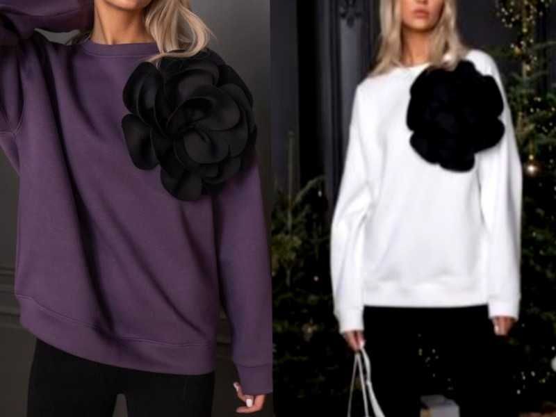 Project runway lemonada ciepła bluza oversize wielki KWIAT 3 D