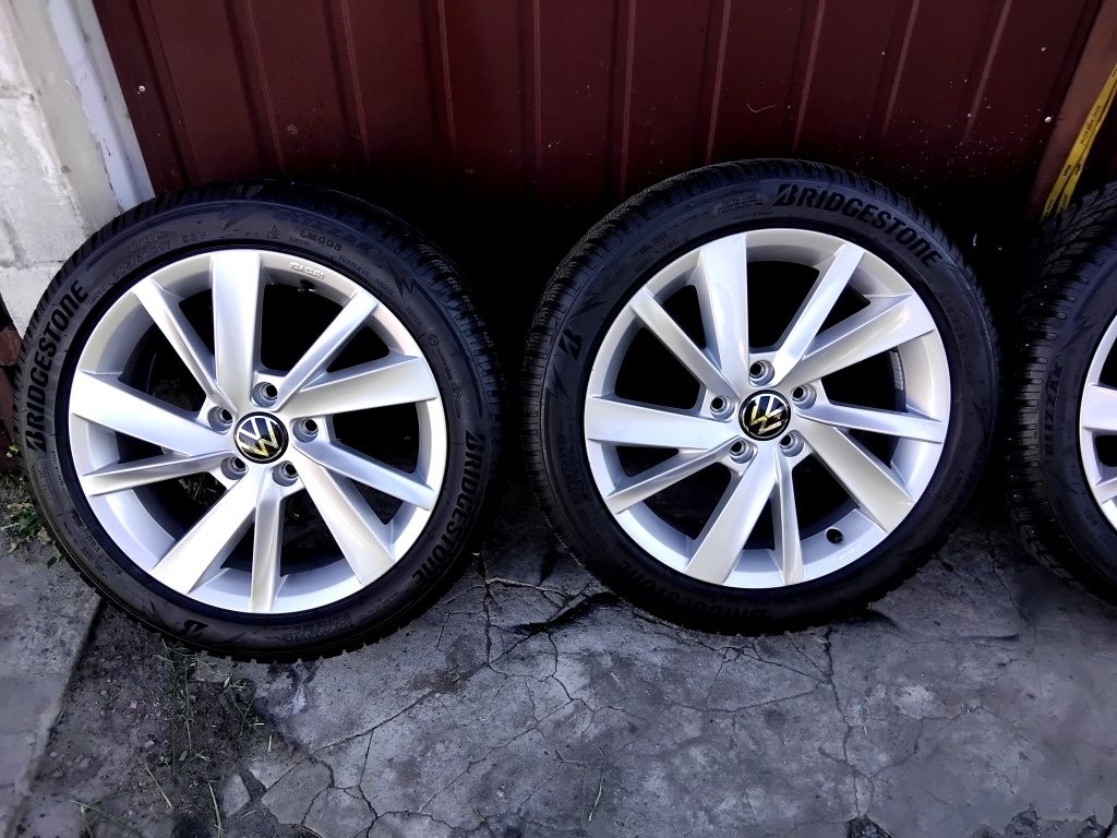 Koła Felgi 17 5x112 VW GOLF GTI Opony zimowe 205/50/17 BRIDGESTONE BL