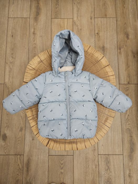 Kurtka zimowa Puffer błękitna H&M rozm. 80