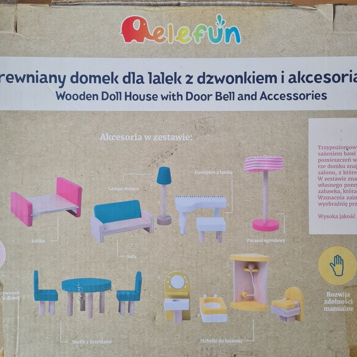 Drewniany domek dla lalek odbiór osobisty