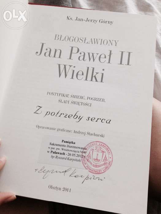 Książka i album ze zdjęciami Jana Pawła II komunia święta bierzmowanie