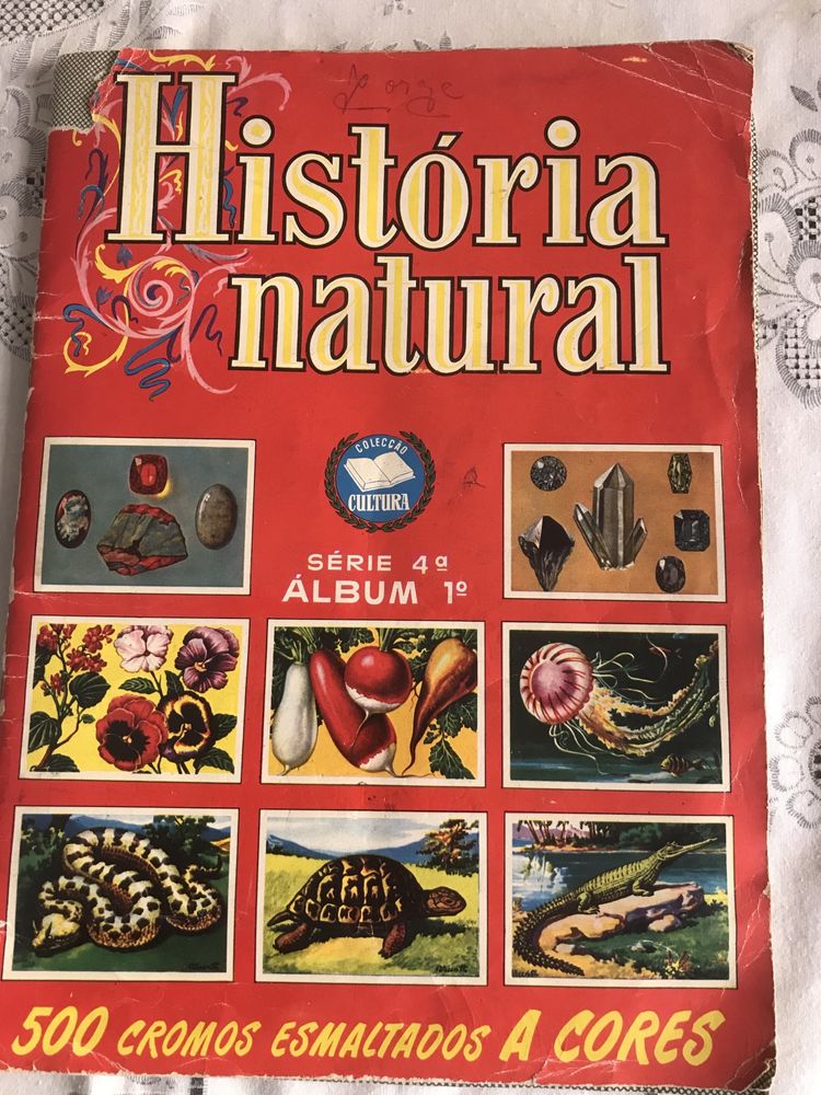 Caderneta antiga Historia Natural 1958 album I incompleto