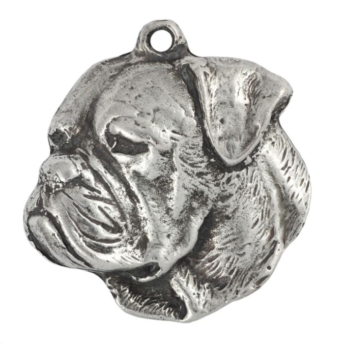 Buldog amerykański brelok do kluczy posrebrzany Art-Dog