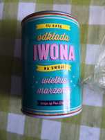 Prezent dla Iwony nowa puszka na pieniądze