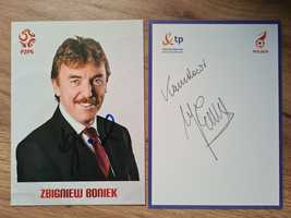 Jerzy Engel i Zbigniew Boniek - autografy trenerów
