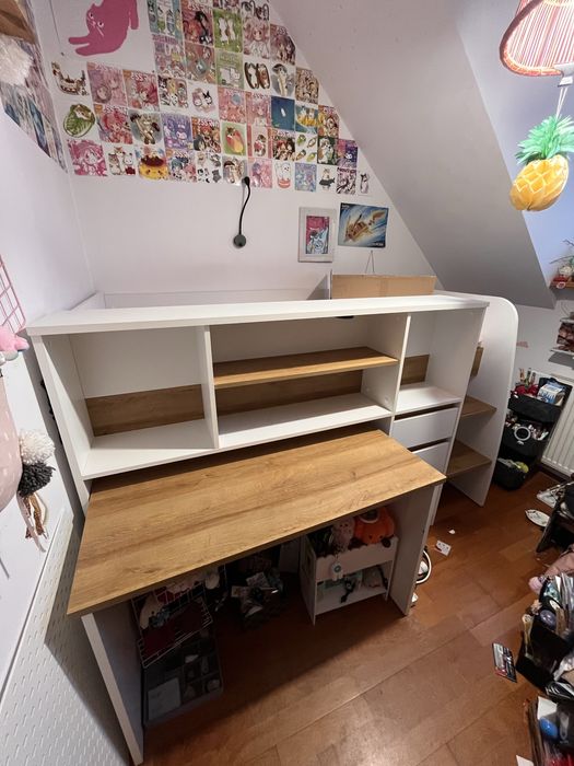 Łóżko piętrowe z biurkiem 90x200