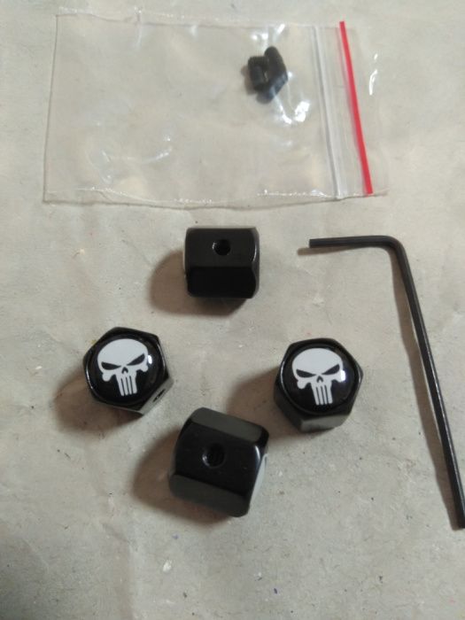 Pipos tampas valvulas pneus porta chaves e anti-roubo Skull Punisher