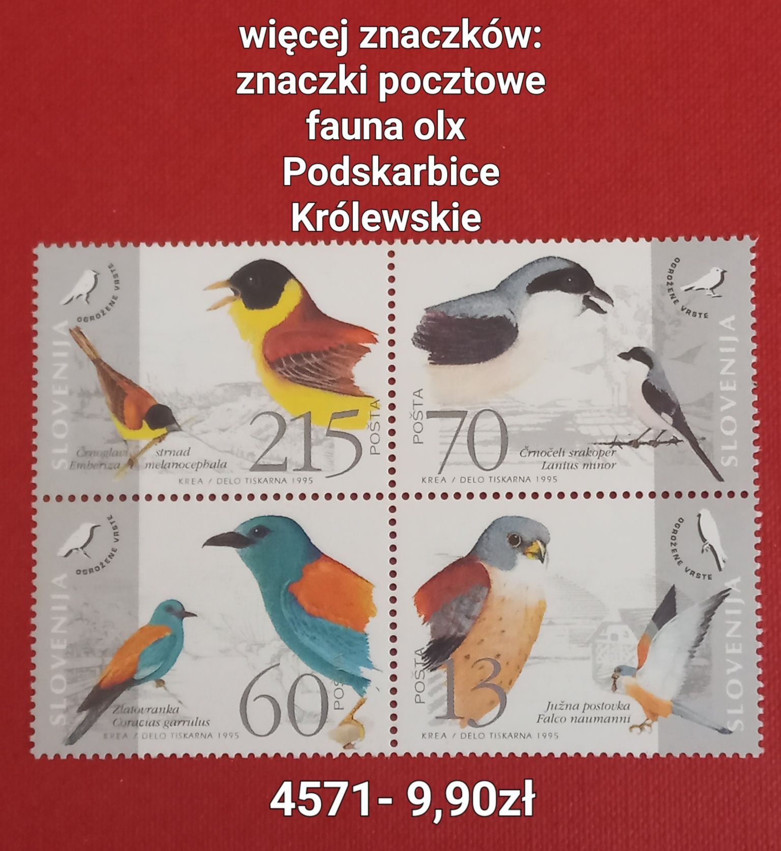 Znaczki pocztowe- fauna/Słowenia, Kuba