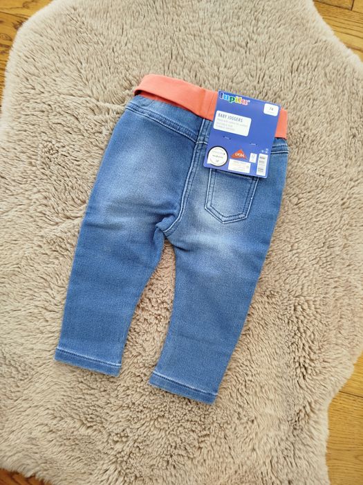 Miękkie i wygodne jeansy joggers z gumką w pasie legginsy lupilu 74