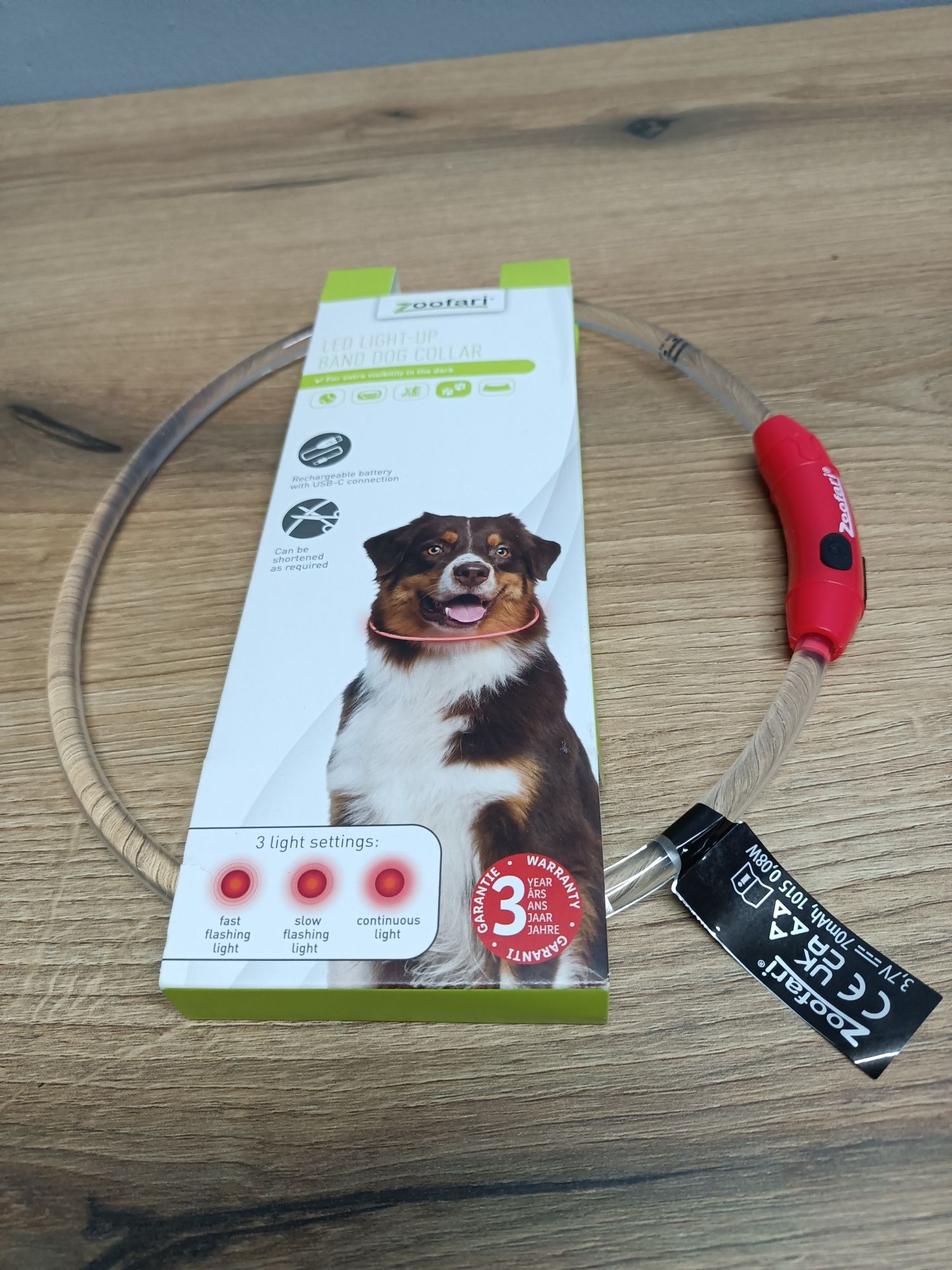 Obroża świecąca led dla psa kota ładowanie usb