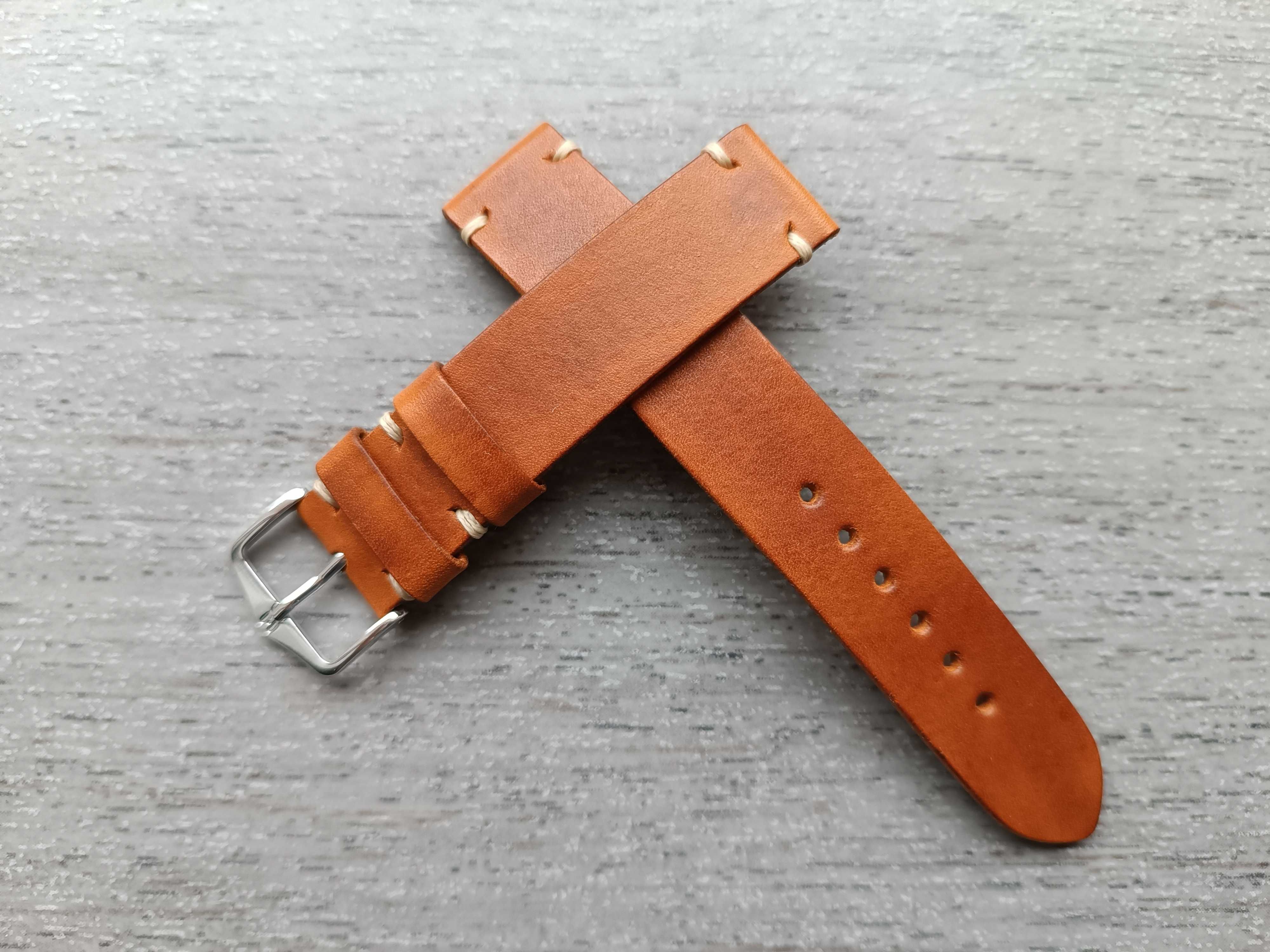 Pasek zegarka 18 mm żółty brąz M