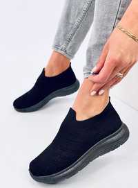 Buty Skarpetkowe Wsuwane Groppi Allblack