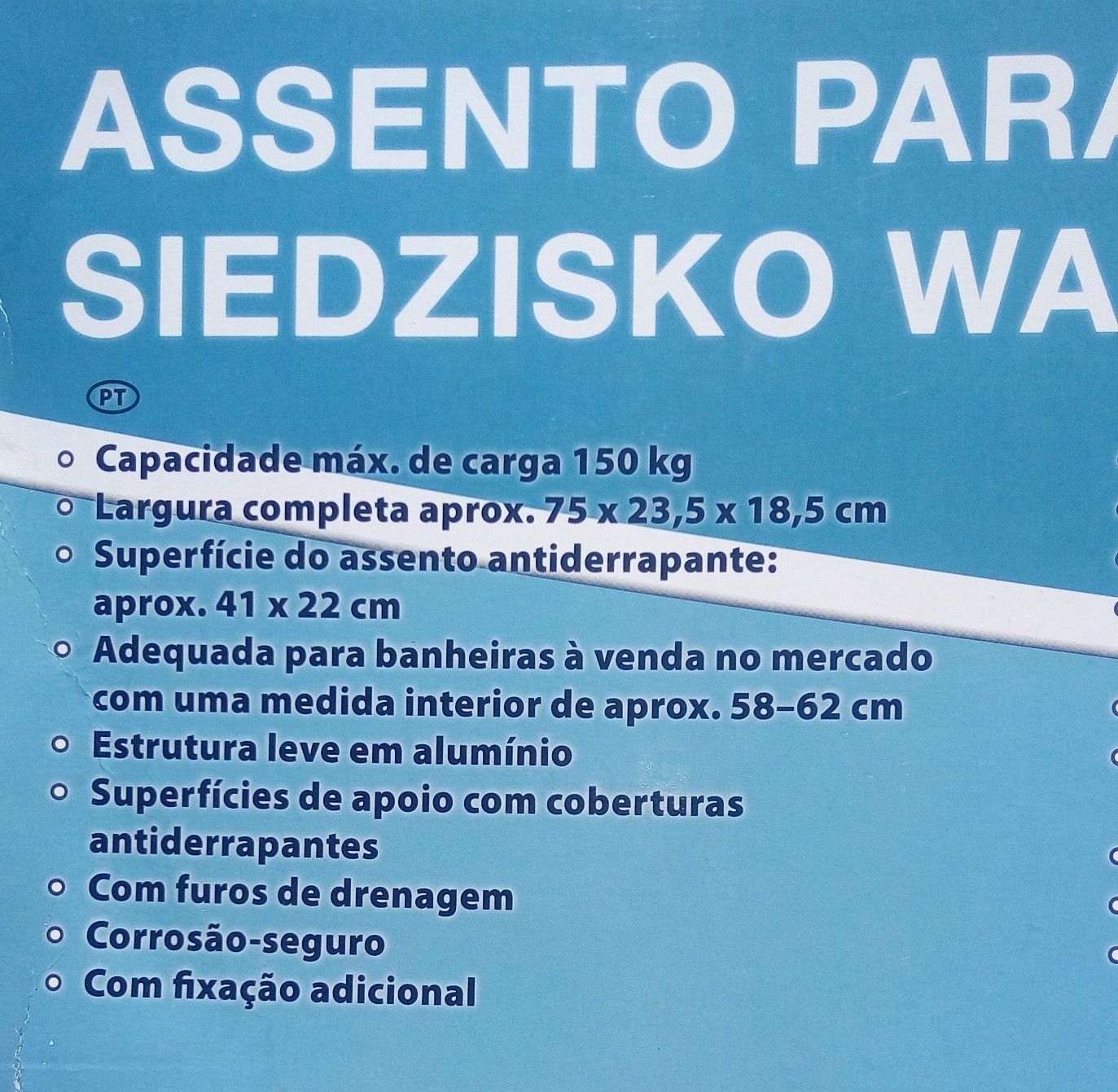 Banco de apoio para banho fixação em banheira ( Novo )