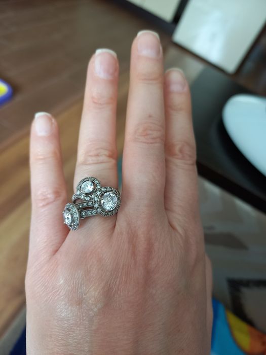 Срібна каблучка-трансформер з цирконієм у розмірі 16,5