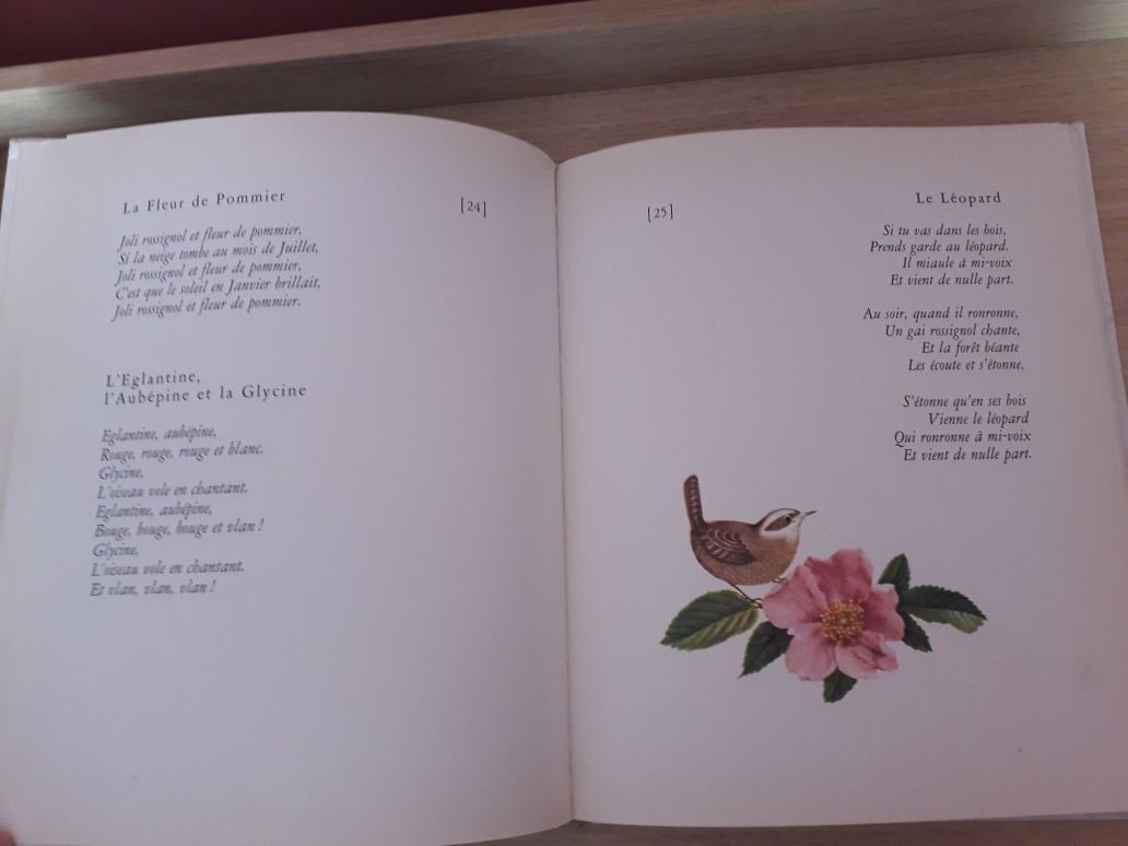 Książka francuska Chantefables et Chantefleurs piękne ilustracje