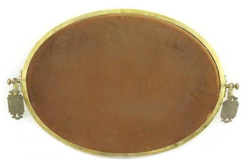 Espelho oval latão biselado basculante peça única e rara