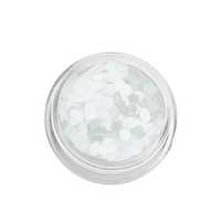 Konfetti płatki hexagonalne holograficzne - białe perła / Bass Cosmeti