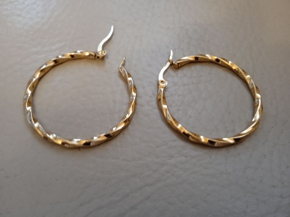 Argolas aço inoxidável banho ouro 18k 35mm