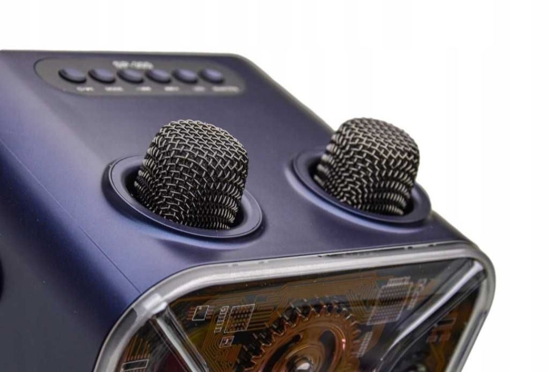 Karaoke Zestaw Głośnik BLUETOOTH 2 Mikrofony Panel LED USB AUX Echo