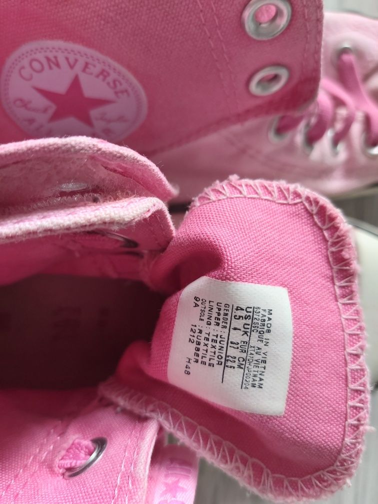 Trampki converse różowe długie za kostkę 37 na rzepy oryginalne
