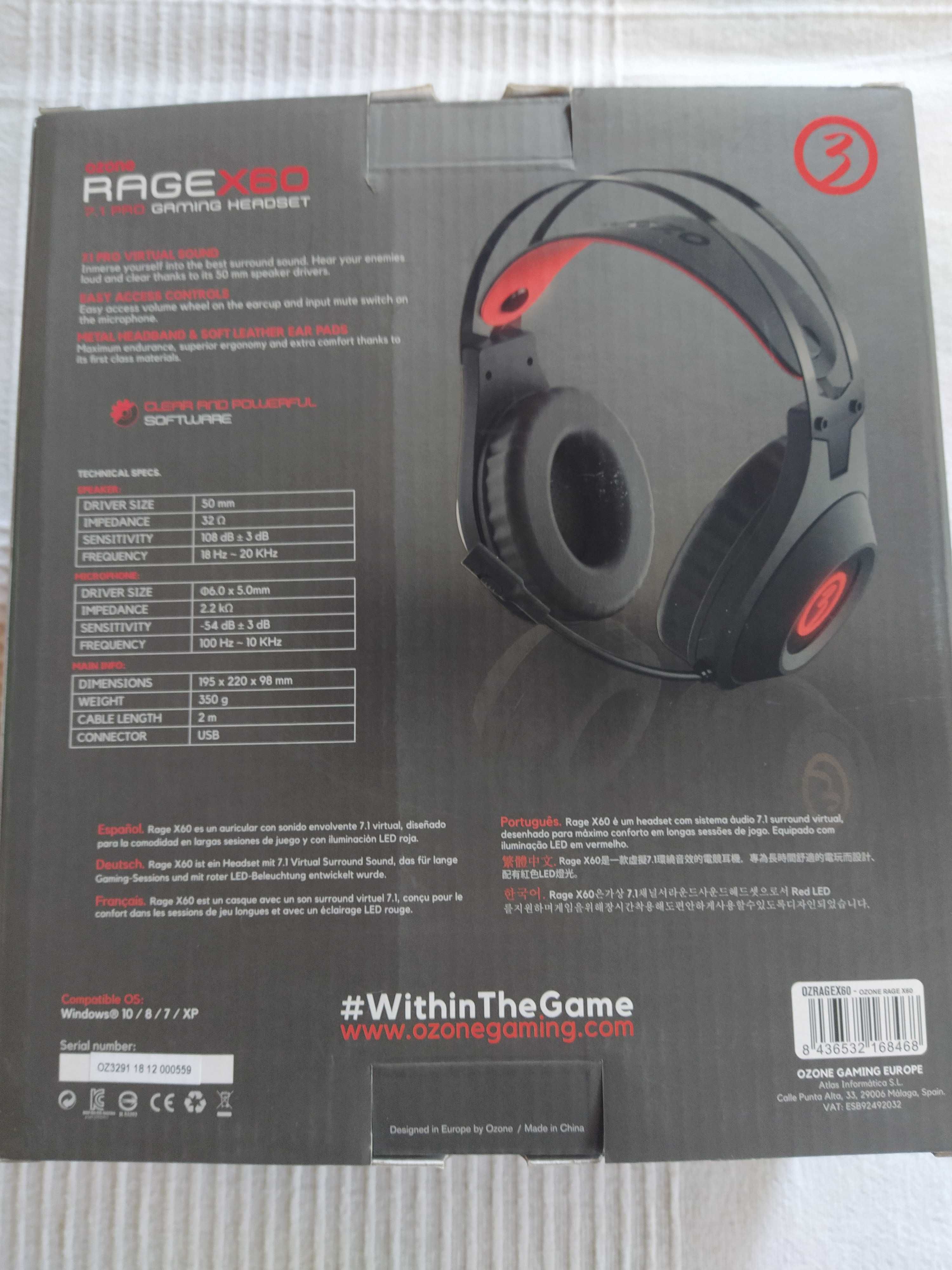 Ozone Headset Rage X60 7.1 Gaming