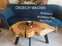 Stolik kawowy 84x50cm ORZECH WŁOSKI plaster drewna