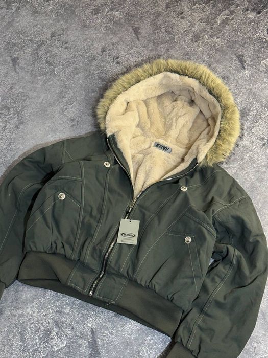 Бомбер с мехом хутром аляска куртка курточка пуховик alpha industries