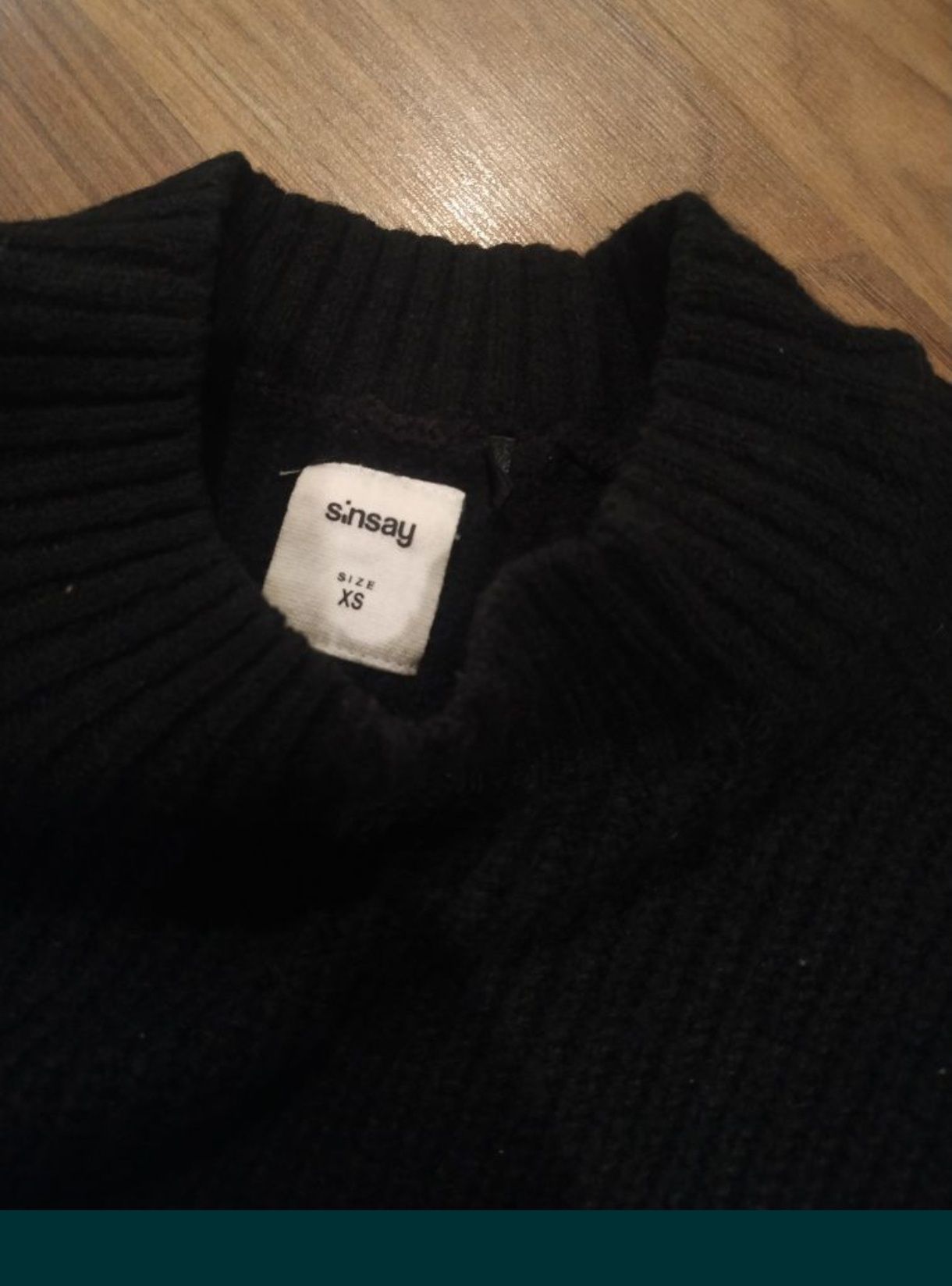 Czarny gruby sweter xs - S