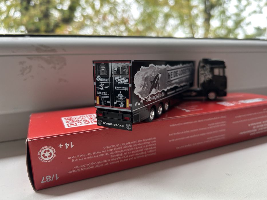Herpa Scania CS 20 HD naczepa chłodnia "Heide Logistik" skala 1:87