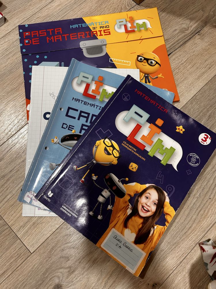 Manual e livros de fichas Matematica 3 ano - PLIM