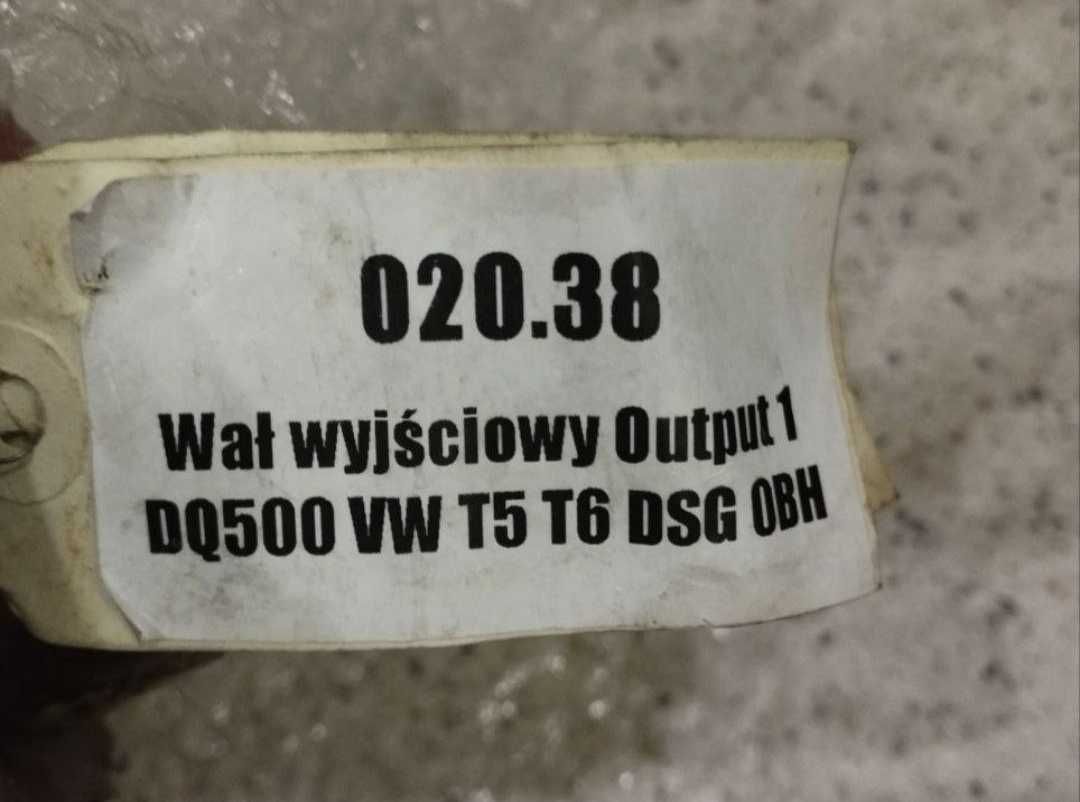 Wał wyjściowy Output 1 DQ500 VW T5 T6 DSG 0BH 0BT