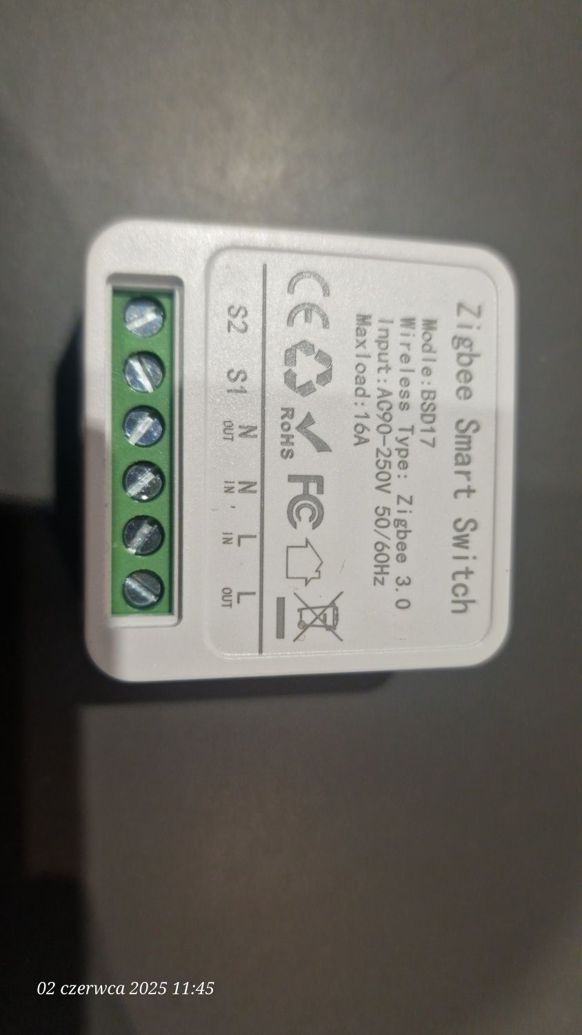 10 sztuk Przelacznik dopuszkowy Smart Zigbee Ewelink BSD17 16A