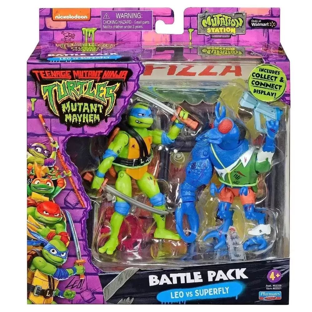 TMNT Mutant Mayhem Action Figures Battle Pack Leo VS Superfly