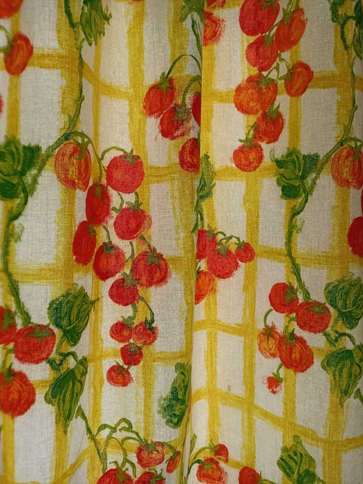 Кухонні штори Соковиті Томати, короткі занавіски фіранки 1,5х1,7м-2 шт